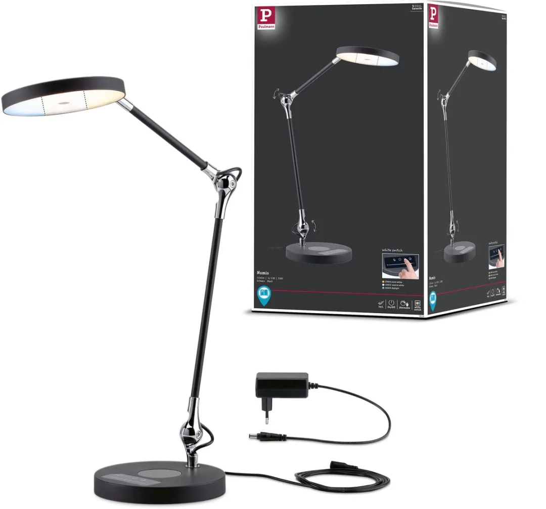 Paulmann LED Bureaulamp Numis 1000lm 11W - Zwart