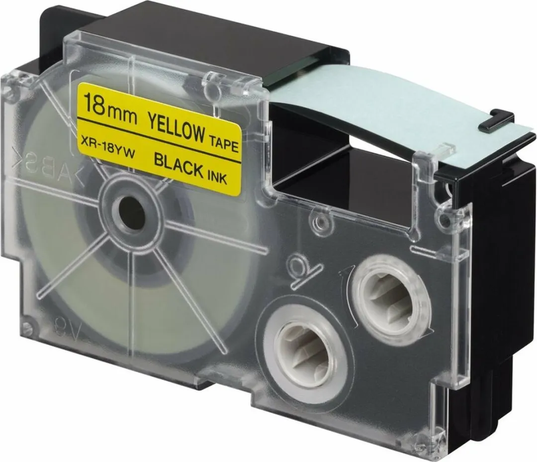 Laminated Tape for Labelling Machines Casio XR-18YW Black Yellow