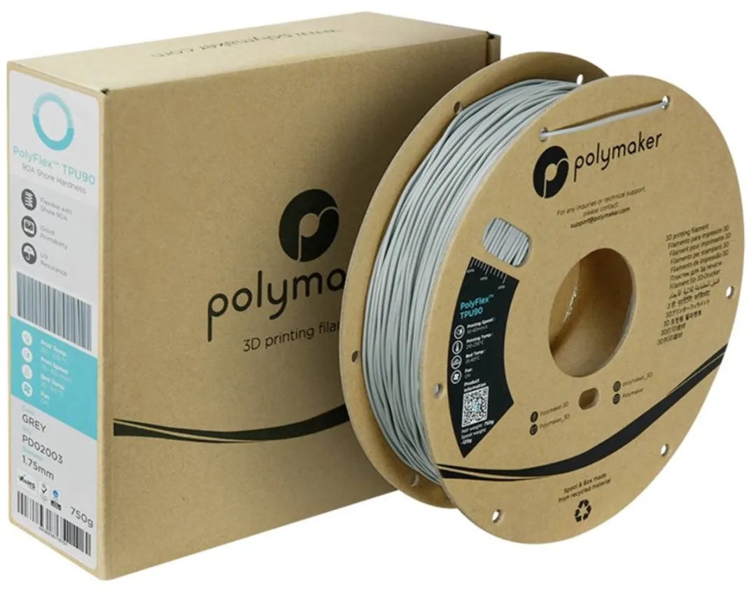 Polymaker PolyFlex TPU90 Filament 1.75mm 750g - Grijs