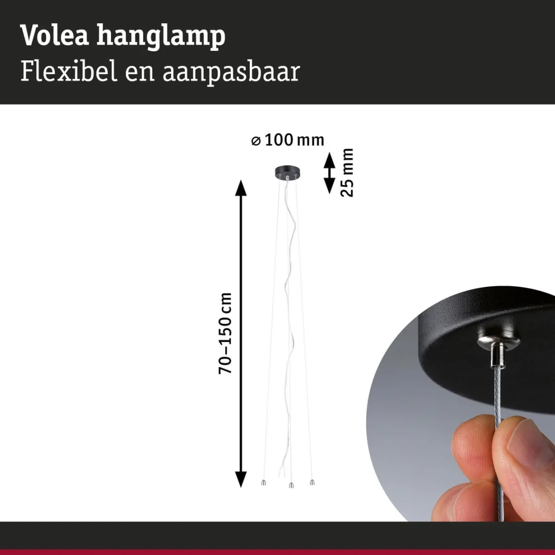 Paulmann Volea LED Plafondlamp 1300lm 3000K - Ø40cm - Zwart/Goud/Zilver