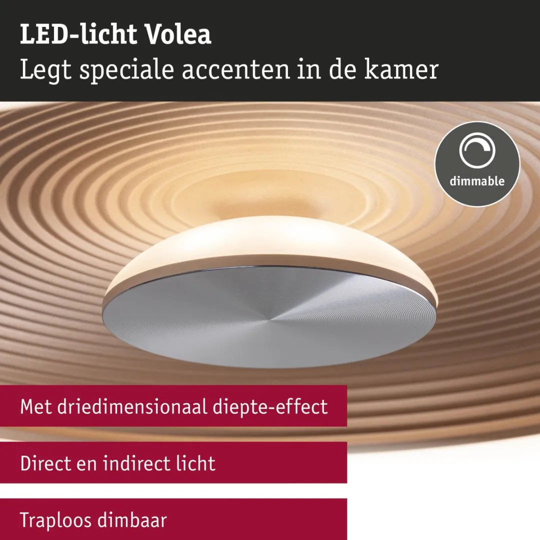 Paulmann Volea LED Plafondlamp 1300lm 3000K - Ø40cm - Zwart/Goud/Zilver