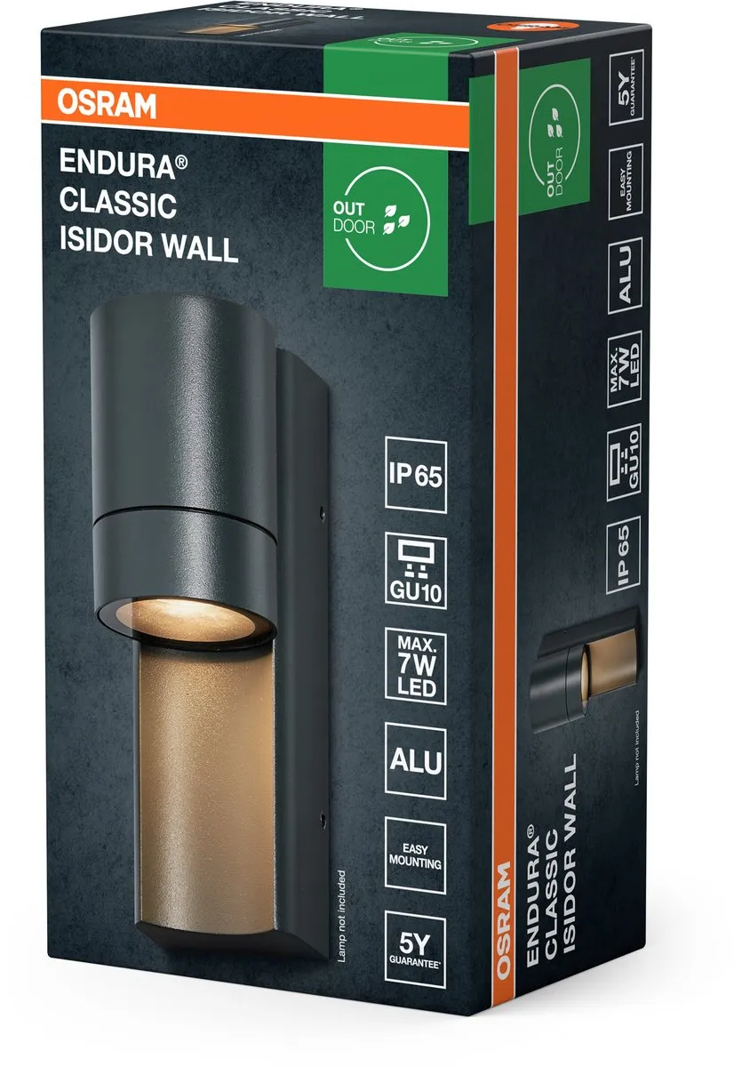 Osram Endura Classic Isidor Wandlamp GU10 - Donkergrijs IP65 - afbeelding 6 van 6