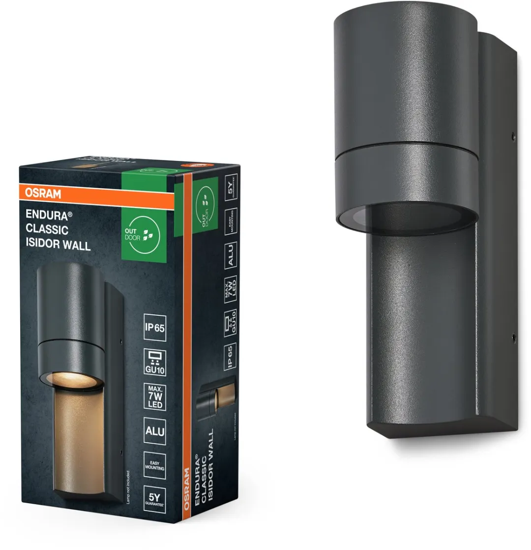 Osram Endura Classic Isidor Wandlamp GU10 - Donkergrijs IP65