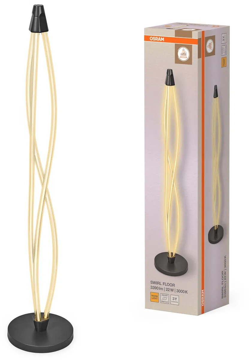 Osram Swirl Floor LED Vloerlamp - 22W 2400lm 3000K Donkergrijs