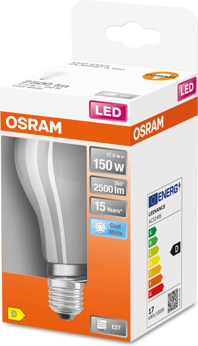 Osram LED-lamp E27 17W Koelwit - 4000K - afbeelding 6 van 6
