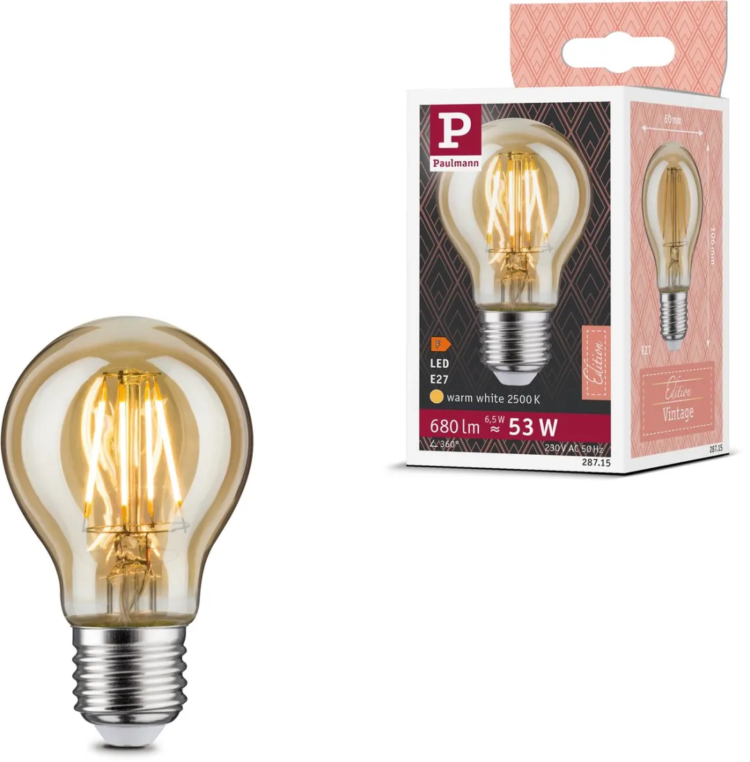 Paulmann Vintage Edition LED-gloeilamp E27 680lm 6,5W 2500K