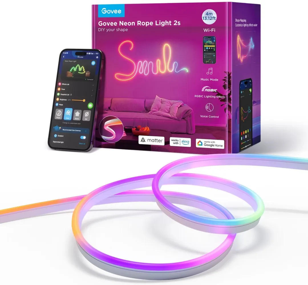 Govee Neon Rope Light 2S Wit - 4m