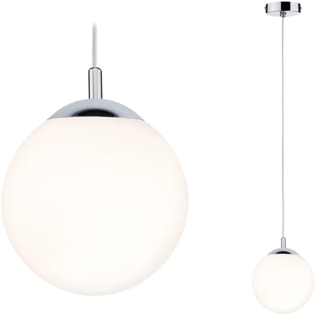 Paulmann Hanglamp Globe IP44 E27 20W - Satijn/Chroom