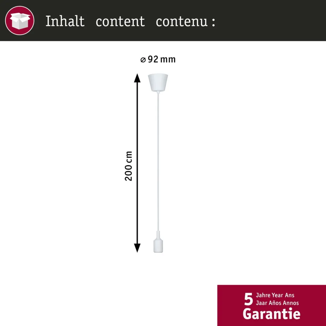 Paulmann Neordic Hanglamp Ketil E27 60W - Wit