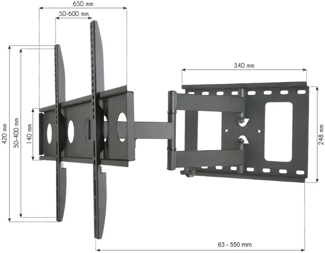 Techly ICA-PLB-148L TV-beugel 32-65 inch - Zwart - afbeelding 5 van 6