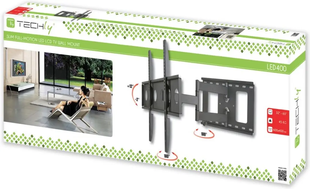 Techly ICA-PLB-148L TV-beugel 32-65 inch - Zwart - afbeelding 4 van 6