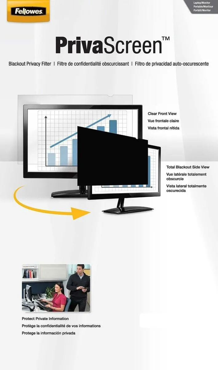 Fellowes Privascreen - Privacy filter - voor scherm 23 inch, -breedbeeld 16:9 - zwart
