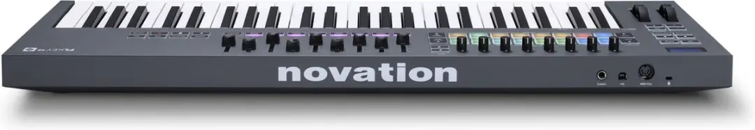Novation Launchkey 49 MK4 - MIDI Keyboard Controller - 49 Semi-Gewogen Toetsen - 4 Octaven - 16 FSR Drumpad - 9 Faders - 8 Encoders - OLED Display - USB-C - 5-Pins MIDI - afbeelding 5 van 6