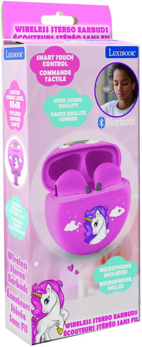 Lexibook Unicorn HPBT05UNI Bluetooth Oordopjes - Roze - afbeelding 5 van 6