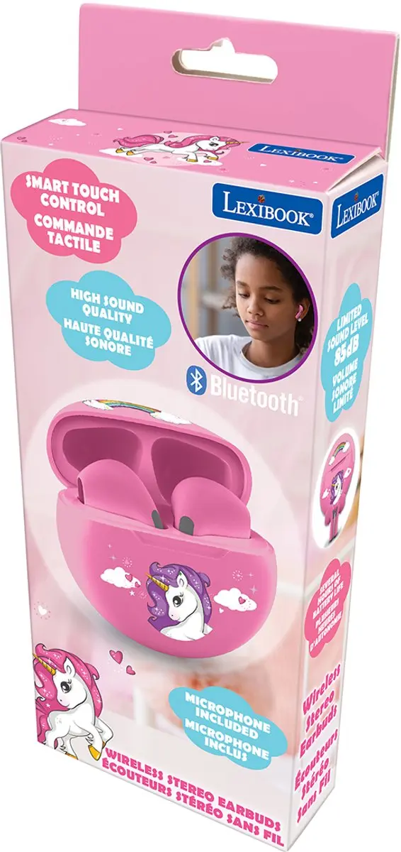 Lexibook Unicorn HPBT05UNI Bluetooth Oordopjes - Roze - afbeelding 4 van 6