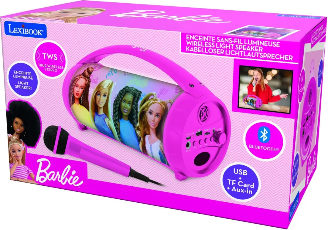 Lexibook Barbie BTP585BBZ Bluetooth Lichtluidspreker - Roze - afbeelding 6 van 6