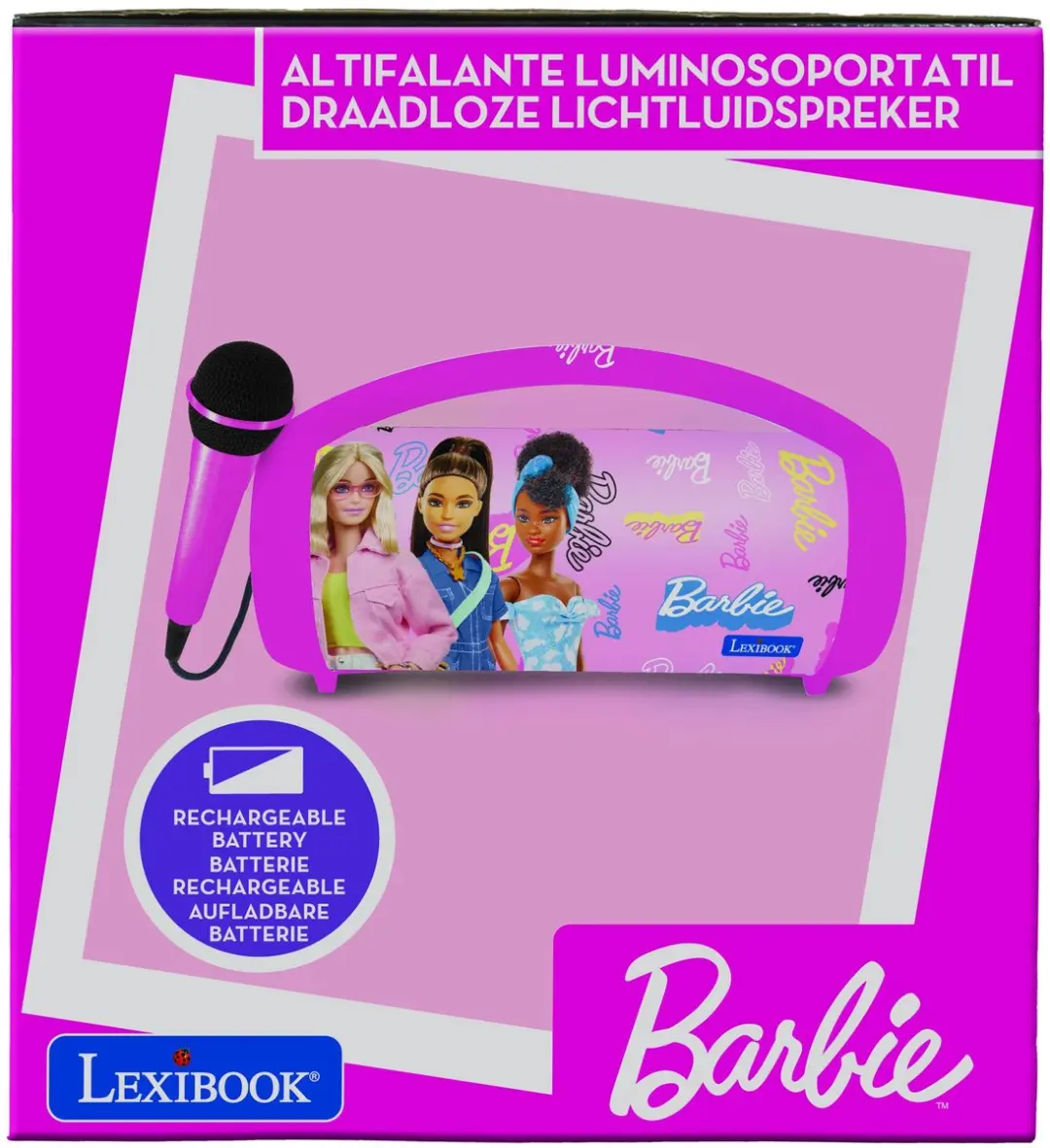 Lexibook Barbie BTP585BBZ Bluetooth Lichtluidspreker - Roze - afbeelding 2 van 6