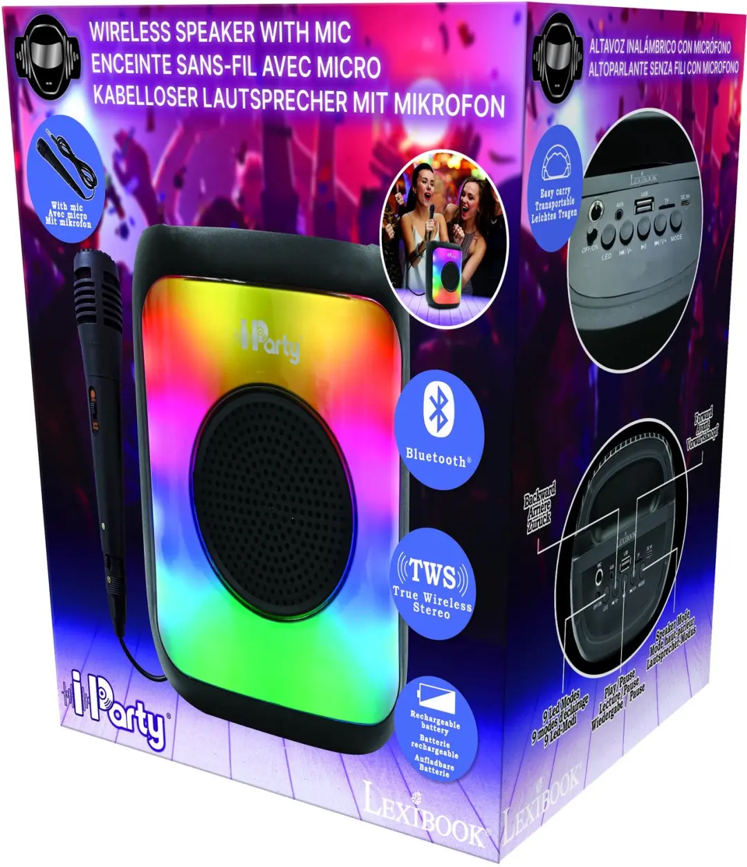 Lexibook K8310 Bluetooth-speaker met vlameffect - Zwart - afbeelding 3 van 6