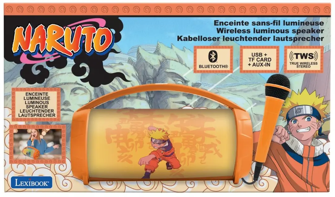 Lexibook Naruto BTP585NAZ Bluetooth Lichtluidspreker - Oranje - afbeelding 4 van 6