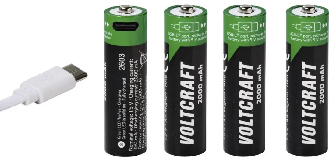 Voltcraft Oplaadbare AA batterij Li-ion 2000mAh