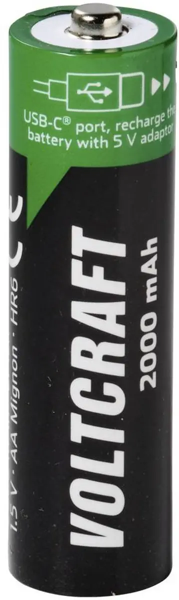 Voltcraft Oplaadbare AA batterij Li-ion 2000mAh - 4 stuk - afbeelding 4 van 4