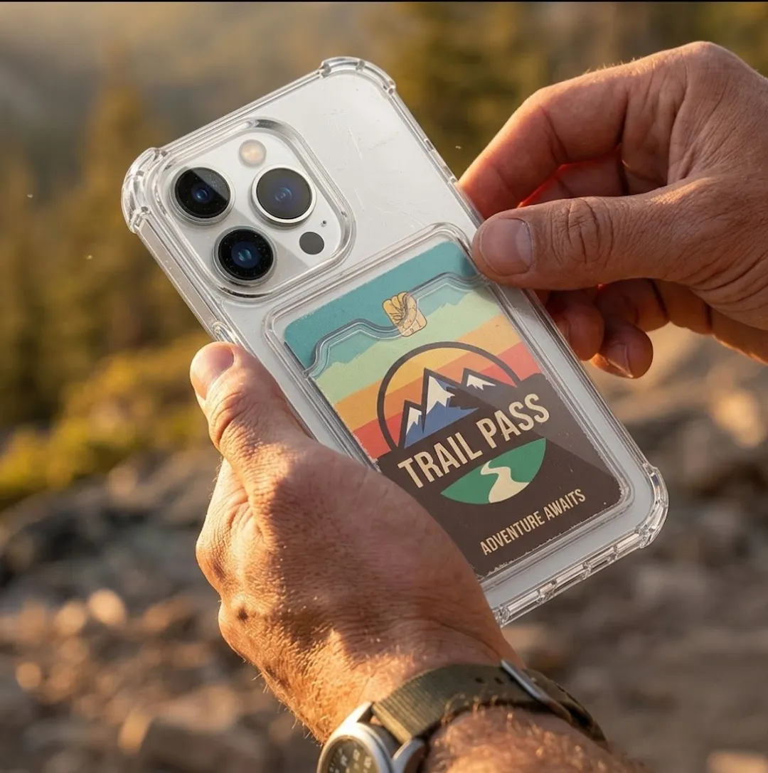 NUVEX Transparant iPhone 14 Pro Hoesje - TPU met kaarthouder