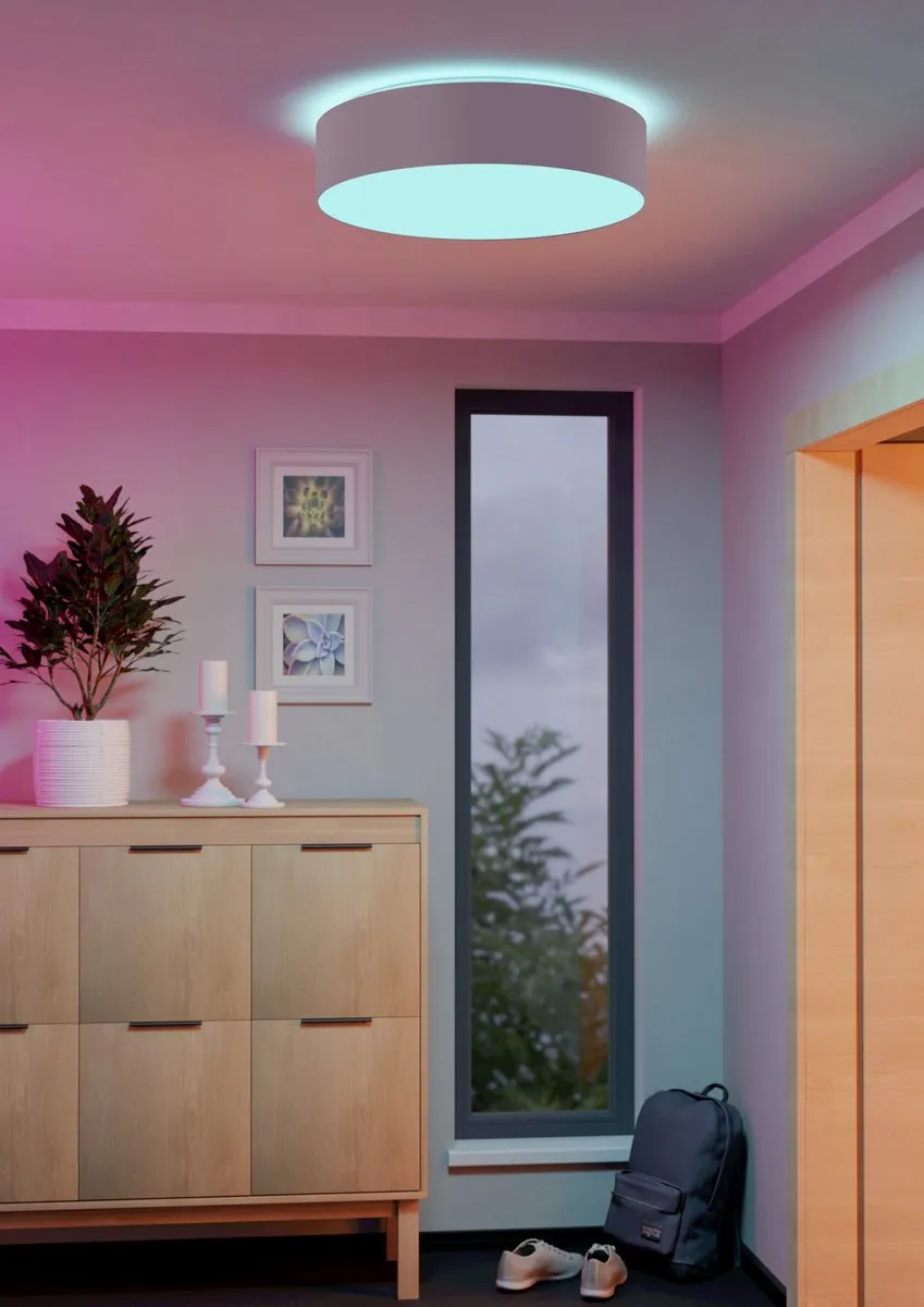 EGLO connect.z Romao-Z Smart Plafondlamp - Ø 57 cm - Wit/Grijs - Instelbaar RGB & wit licht - Dimbaar - Zigbee