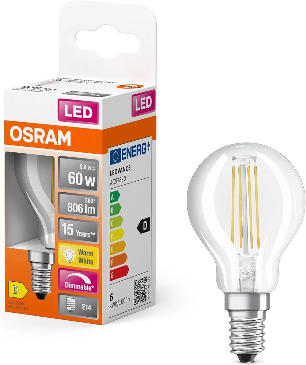 Osram LED Classic P45 E14 6.5W 806lm - Warm wit