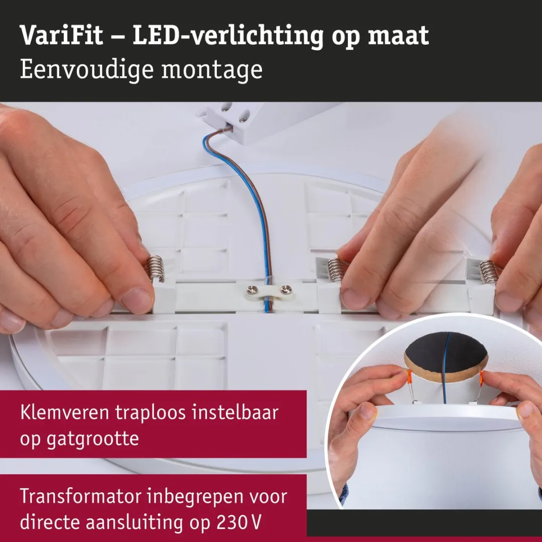 Paulmann VariFit Areo LED-inbouwpaneel 6,5W 500lm IP44 - Wit