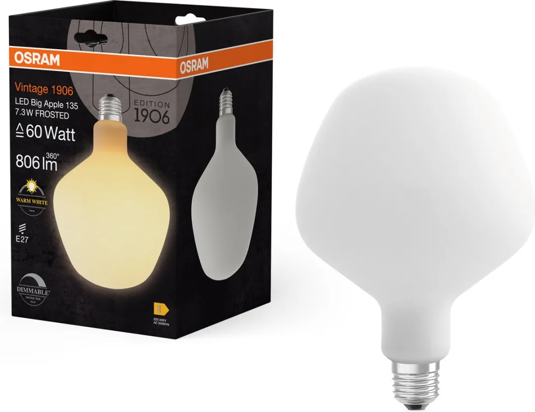 Osram Vintage 1906 Big Apple LED Lamp 7,3W 806lm E27 - Warm wit - CRI 80 - afbeelding 6 van 6