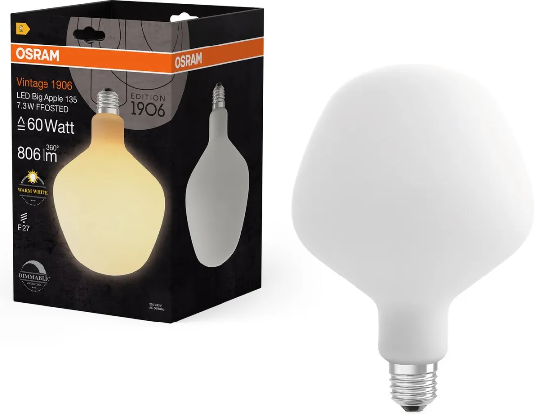 Osram Vintage 1906 Big Apple LED Lamp 7,3W 806lm E27 - Warm wit - CRI 80