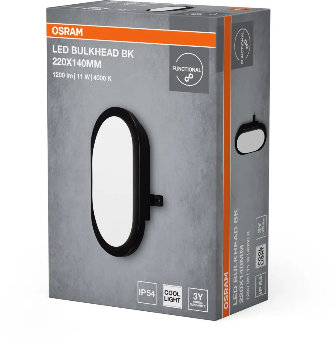 Osram LED Wandlamp Bulkhead 11W 4000K - Zwart