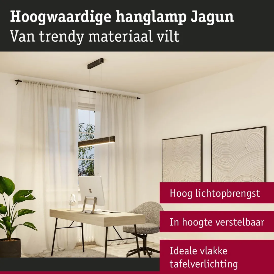 Paulmann LED Hanglamp Jagun Tunable White 21W - Antraciet