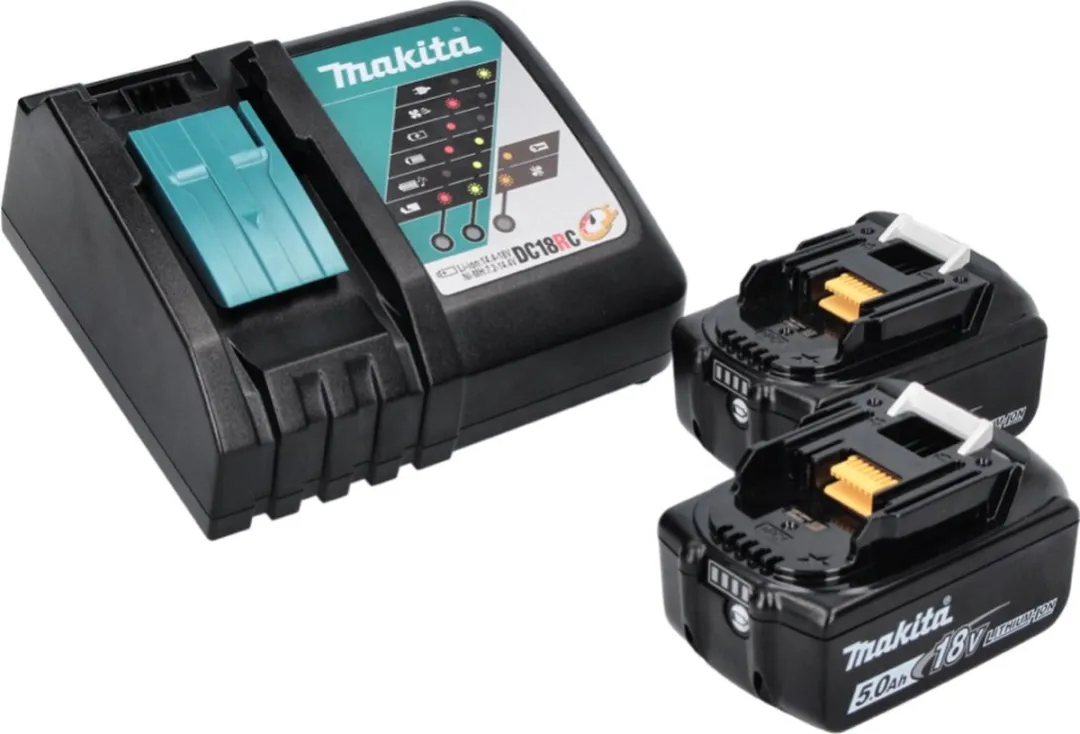 Makita DGA515RTJ Haakse Accuslijper 125mm - 18V 5Ah - 2 Accu + Lader