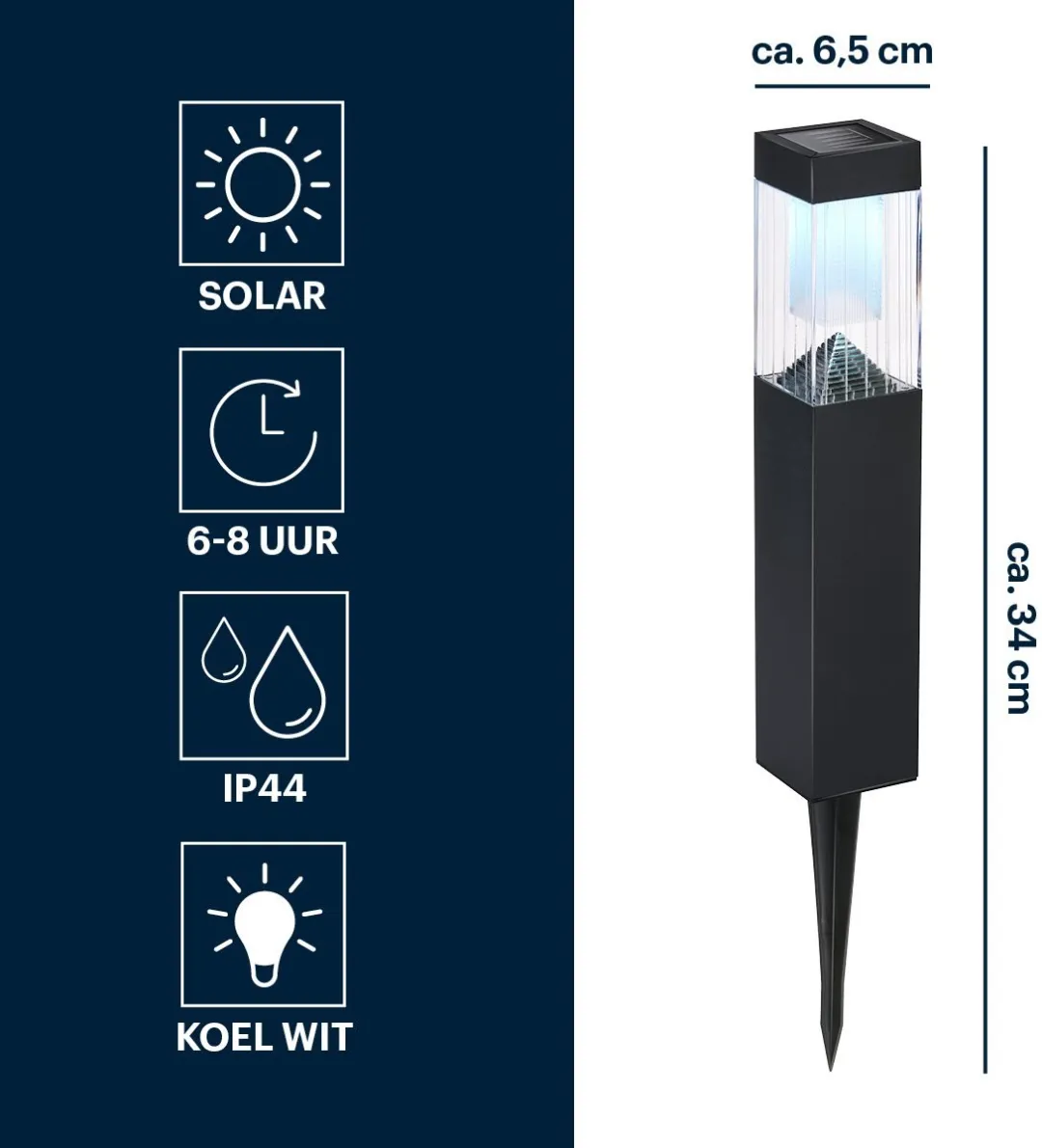 Grundig Solar Tuinlamp 1W - Zwart