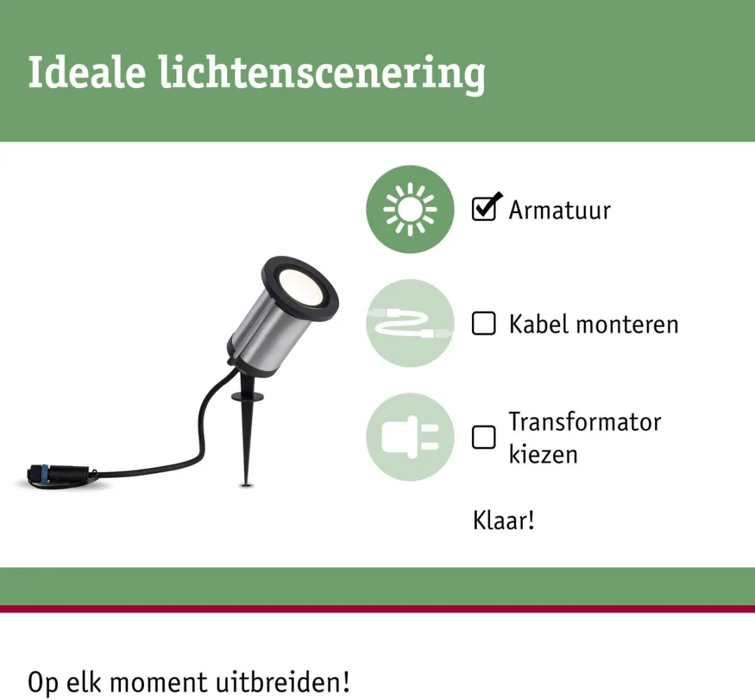 Paulmann Plug & Shine LED Tuinspot Classic 5,1W 3000K - Antraciet
