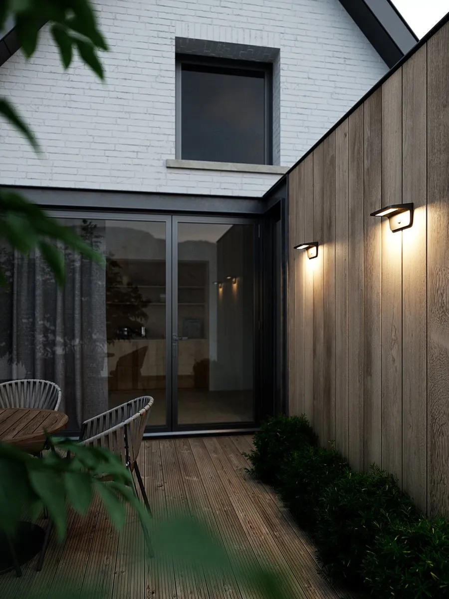 Nordlux Agena Wandlamp Solar LED - 12.7cm - Zwart