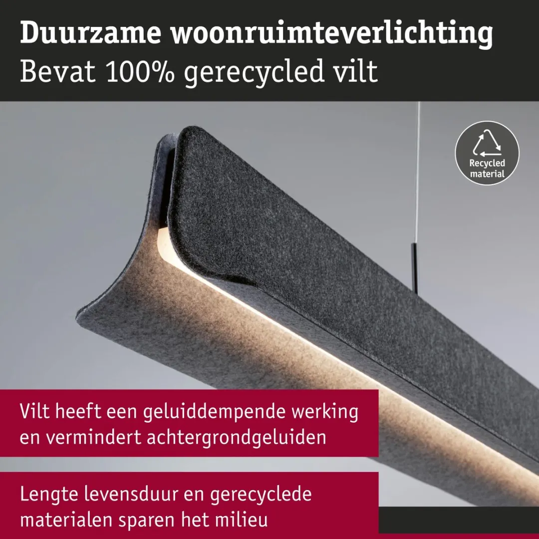 Paulmann LED-hanglamp Noyan 2x24W Antraciet - 2700K