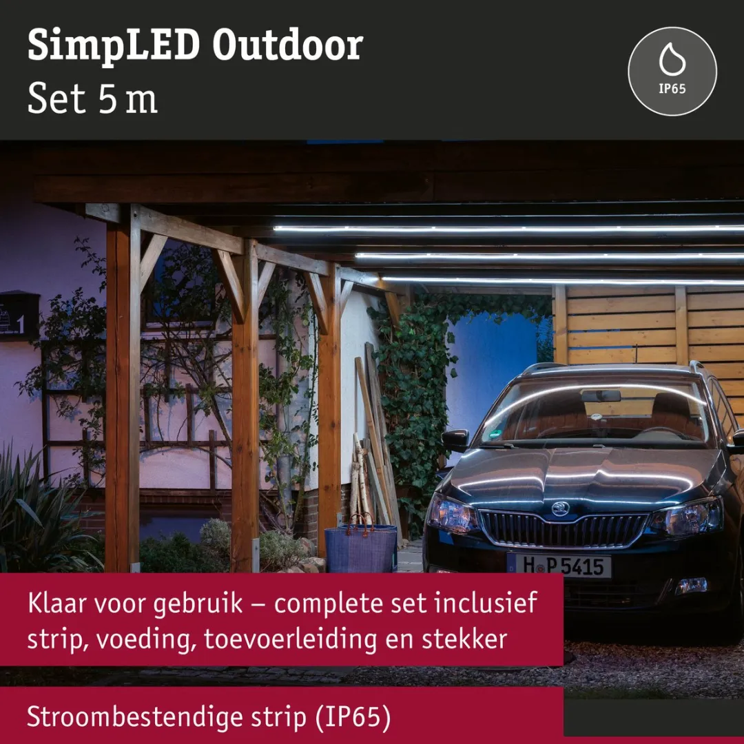 Paulmann SimpLED LED Strip Outdoor 5m - 20W 420lm/m 40 LEDs/m - afbeelding 6 van 6