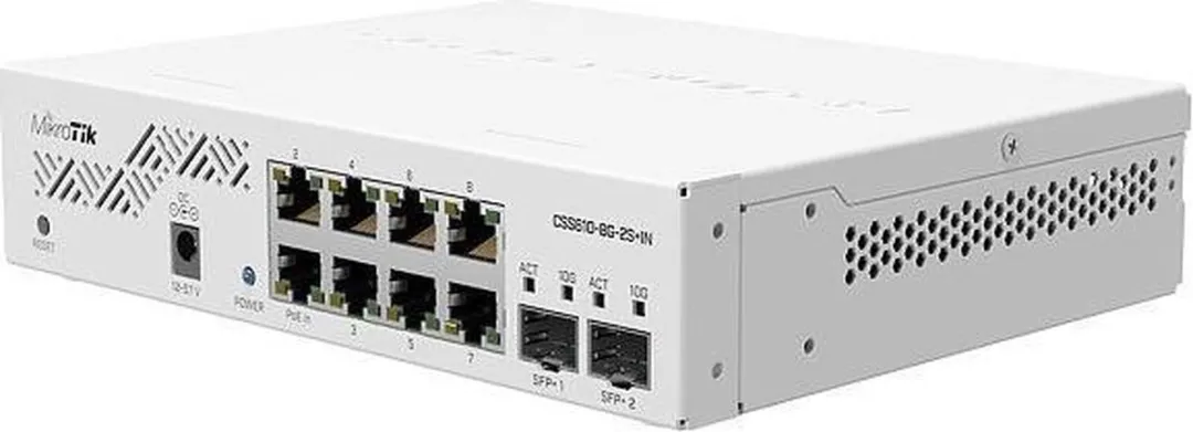 MikroTik CSS610-8G-2S+IN Cloud Smart Switch - 8x Gigabit PoE - 2x SFP+