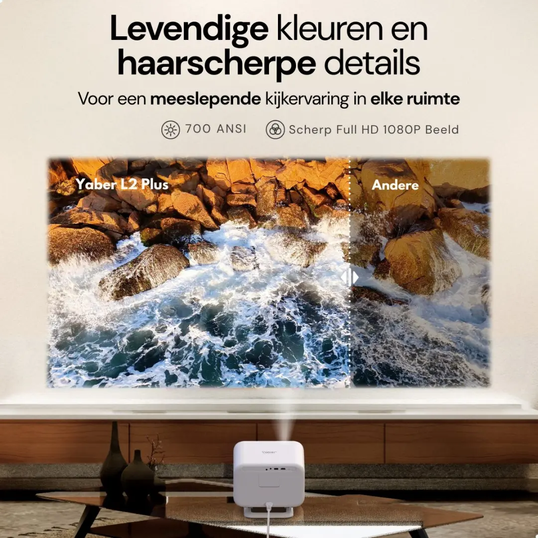 Yaber L2 Plus Beamer - Full HD 1080P - Smart Beamer - afbeelding 2 van 6