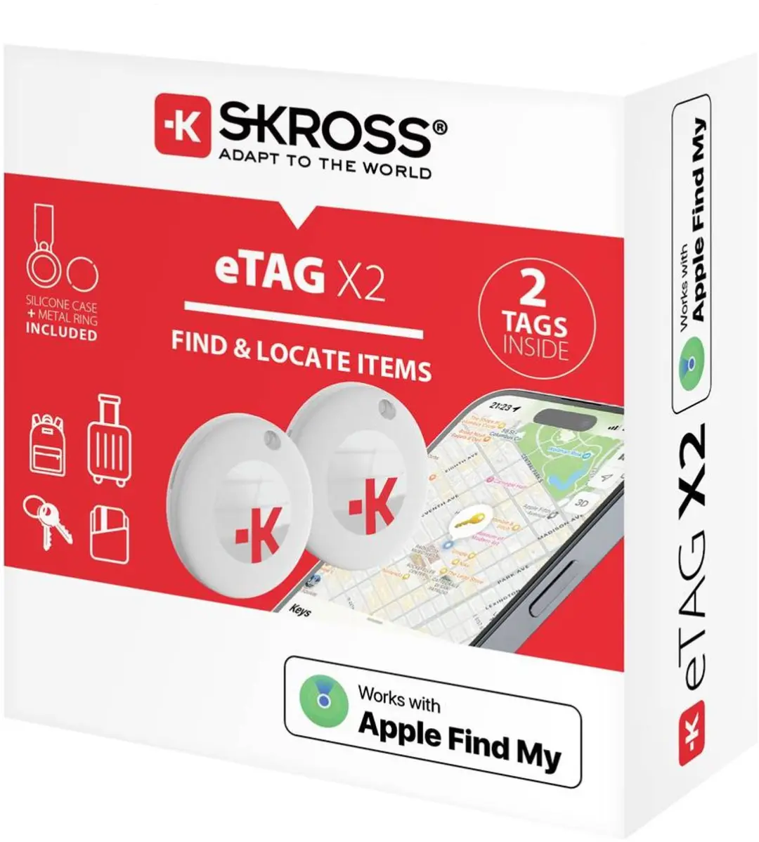 Skross eTAG X2 SKTAETAG02PCCN Bagagetracker - Wit - afbeelding 2 van 4