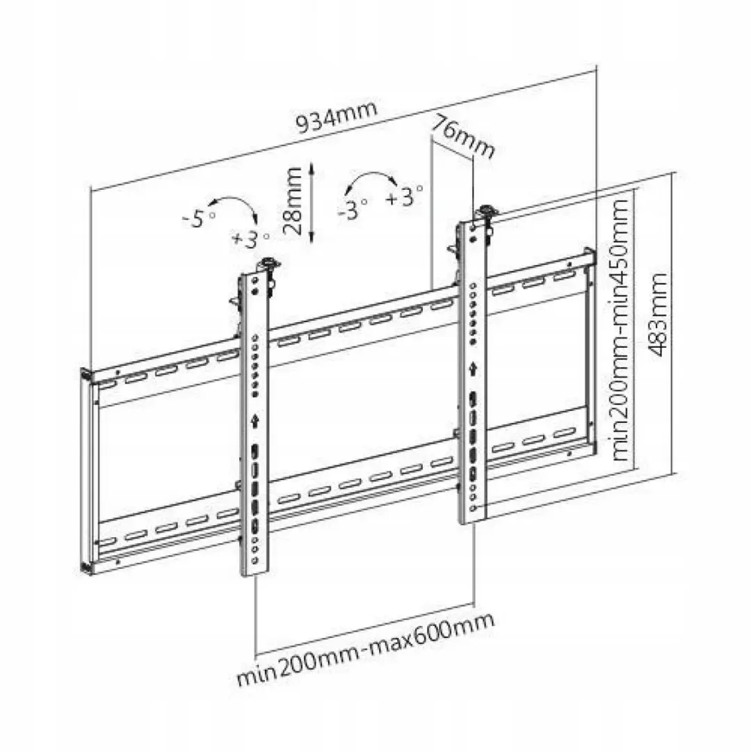 Techly ICA-PLB 046F TV-bevestiging - Zwart - afbeelding 2 van 6