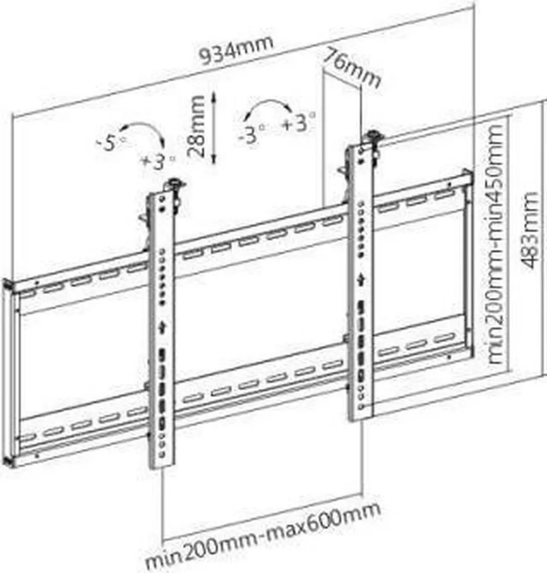 Techly ICA-PLB 046F TV-bevestiging - Zwart - afbeelding 3 van 6