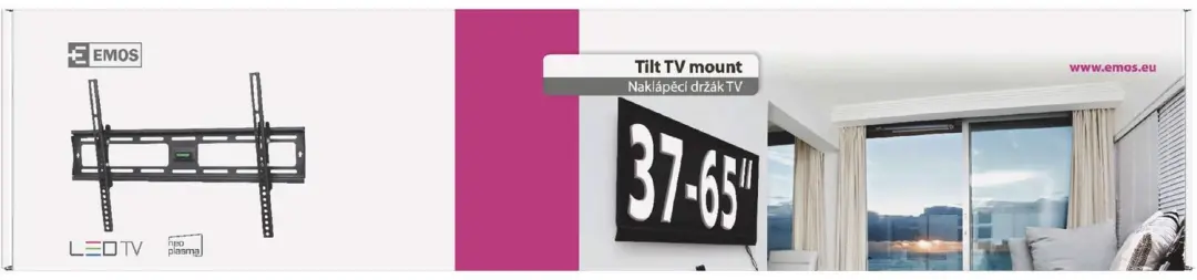 Emos BETA 600X TV-muurbeugel - Kantelbaar - 32-90 inch - afbeelding 4 van 6
