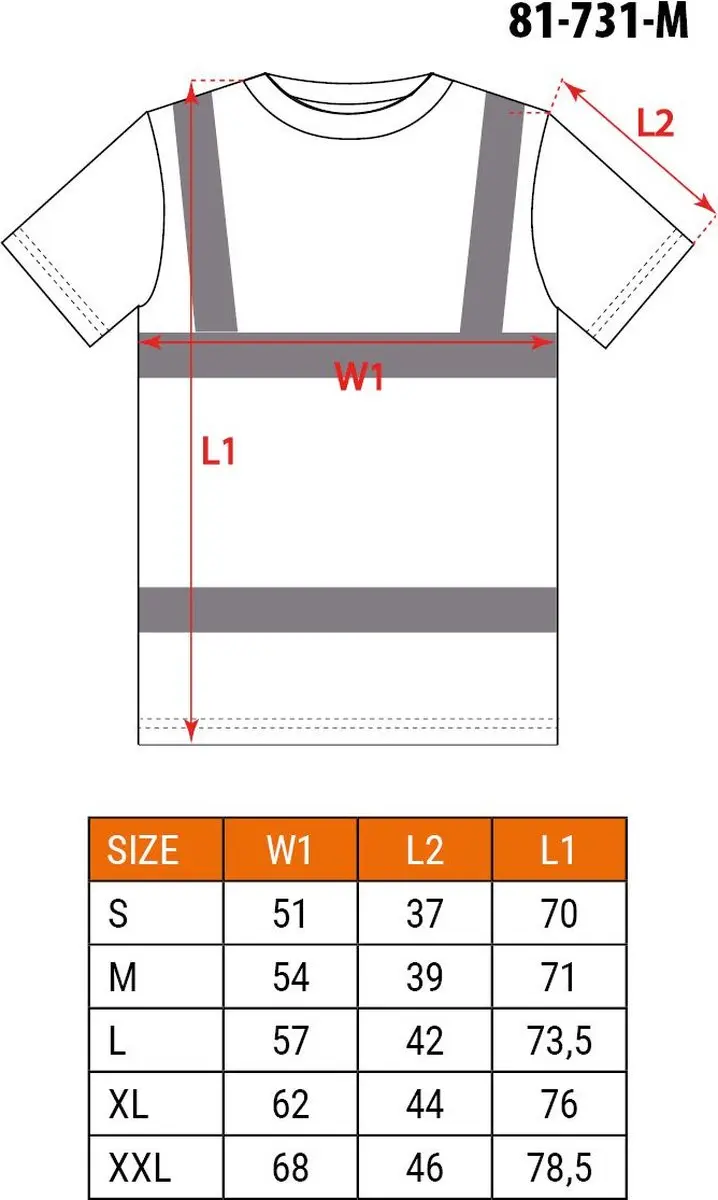 Neo Tools Hi-Vision T-Shirt met H-balk reflectie - Oranje - XXL - afbeelding 6 van 6