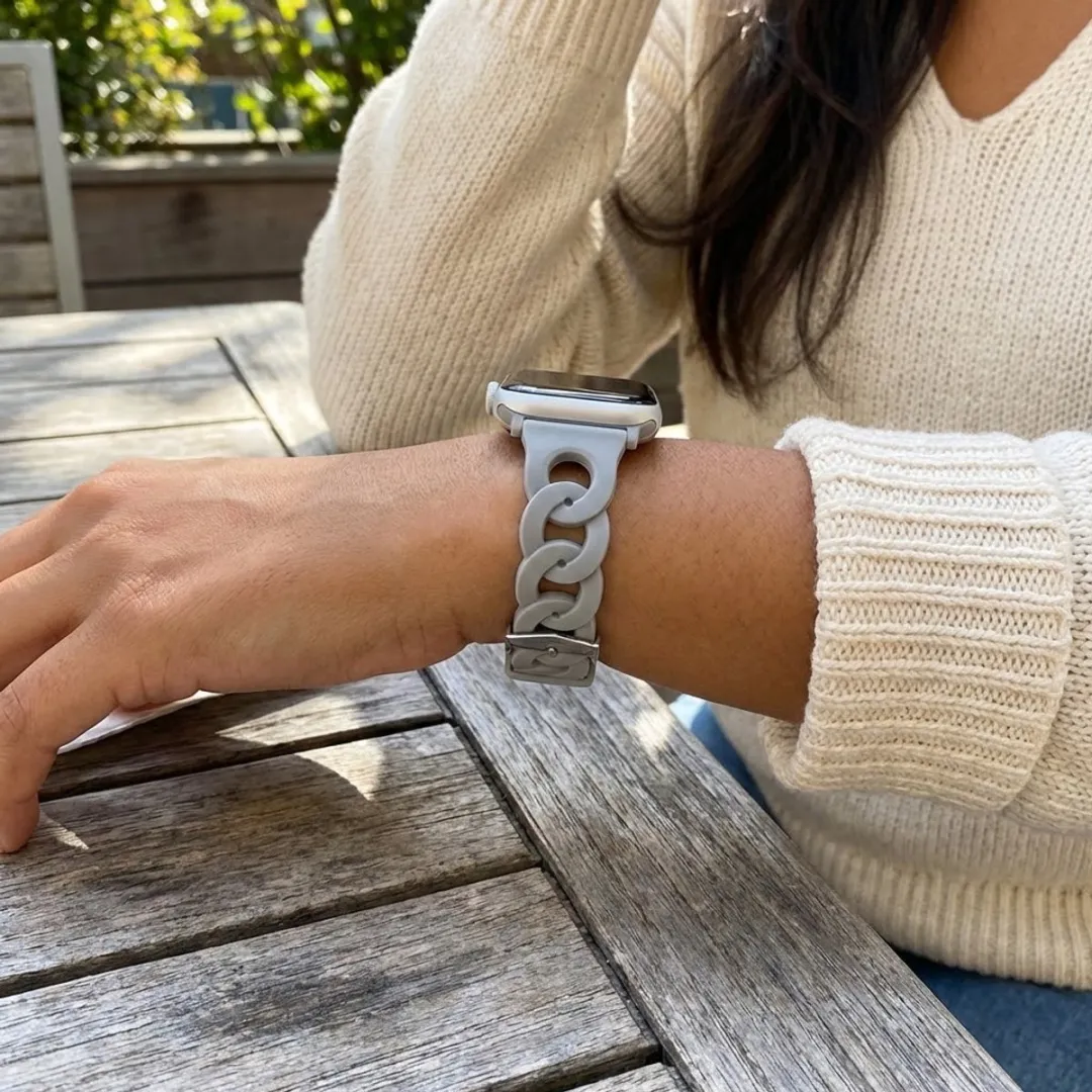 NUVEX Horlogebandje Apple Watch 42-49mm - Ultra dun Silicone Grijs