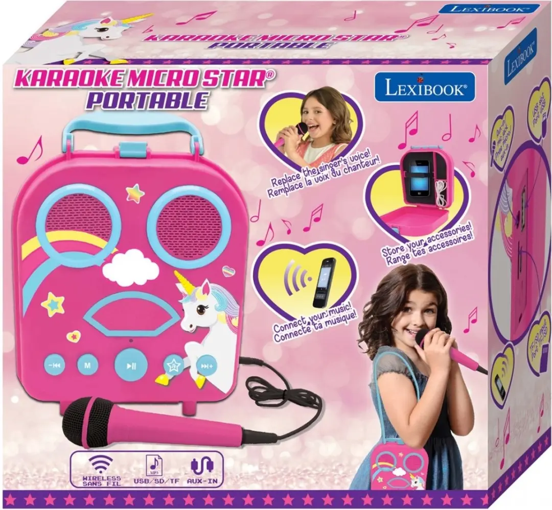 Unicorn Bluetooth luidspreker met microfoons - afbeelding 3 van 6