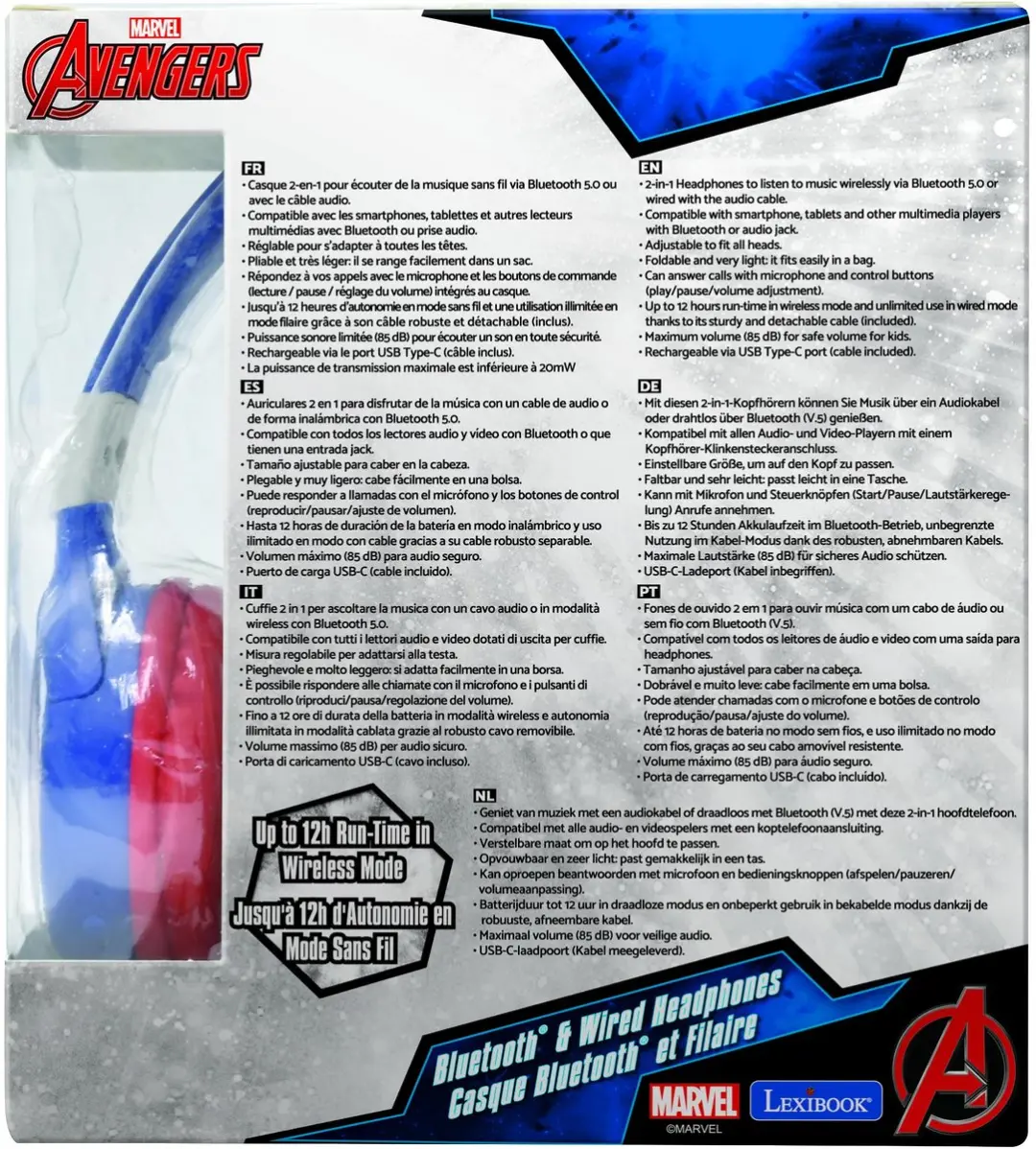 Lexibook Avengers HPBT010AV Koptelefoon - Blauw - afbeelding 5 van 6