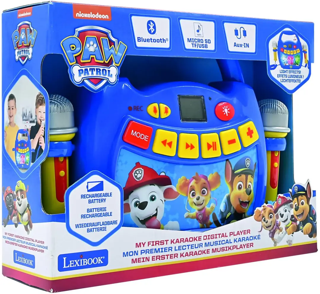 Paw Patrol Bluetooth luidspreker met microfoons en lichteffecten including 1GB memory (capacity 300 songs) - afbeelding 4 van 6